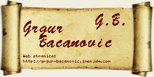 Grgur Bacanović vizit kartica